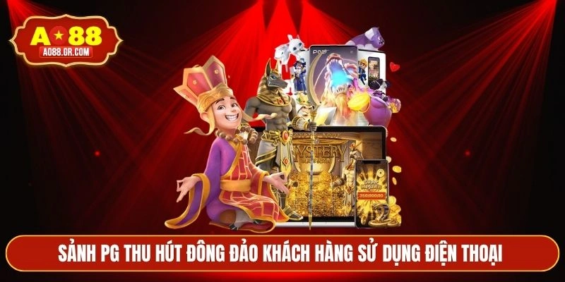 Sảnh PG thu hút đông đảo khách hàng sử dụng điện thoại